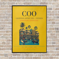 Thumbnail for Cadjehoun Airport COO — Cotonou vertical canvas print - framed - yellow background