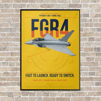 Thumbnail for Eurofighter Typhoon FGR4 vertical canvas print - framed - yellow background