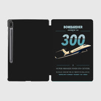 Thumbnail for Bombardier Challenger 300 design on black samsung tablet tablet case