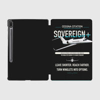 Thumbnail for Cessna Citation Sovereign+ design on black samsung tablet tablet case