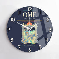 Thumbnail for Nome Airport (OME) design on navy blue no frame wall clock