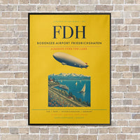 Thumbnail for Bodensee-Airport Friedrichshafen FDH vertical canvas print - framed - yellow background