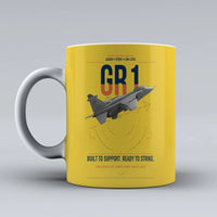 Thumbnail for SEPECAT Jaguar GR1 design on yellow ceramic mug, double-side print