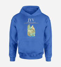 Thumbnail for Jyväskylä Airport (JYV) design on blue hoodie single-side print