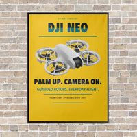 Thumbnail for DJI Neo vertical canvas print - framed - yellow background