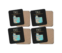 Thumbnail for Turku Airport (TKU) design on black 4 pieces set coaster