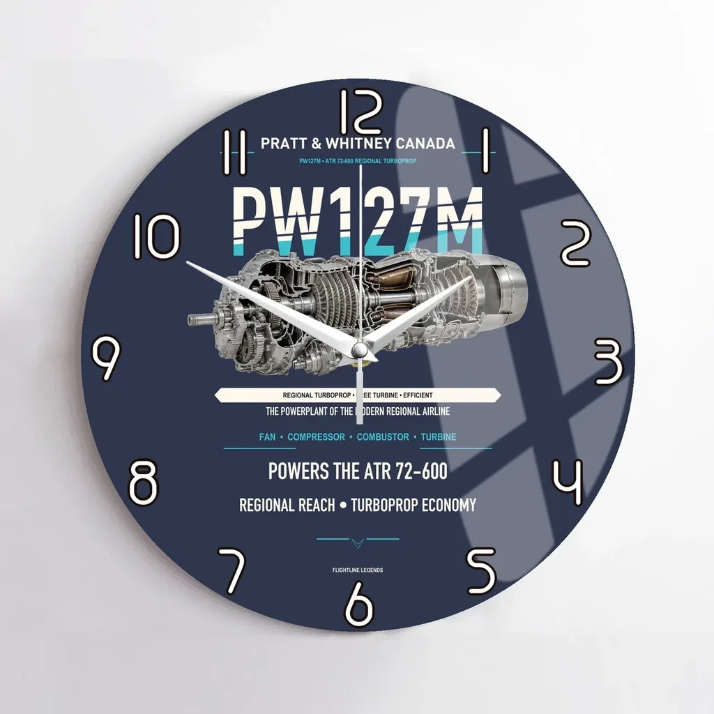 PW127M design on navy blue no frame wall clock