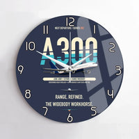 Thumbnail for Airbus A300-600R design on navy blue no frame wall clock