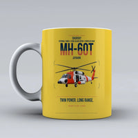 Thumbnail for Sikorsky MH-60T Jayhawk design on yellow ceramic mug, double-side print