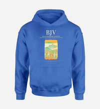 Thumbnail for Milas-Bodrum Airport (BJV) design on blue hoodie single-side print