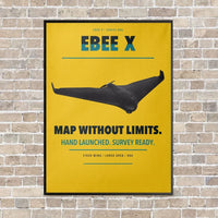 Thumbnail for AgEagle eBee X vertical canvas print - framed - yellow background