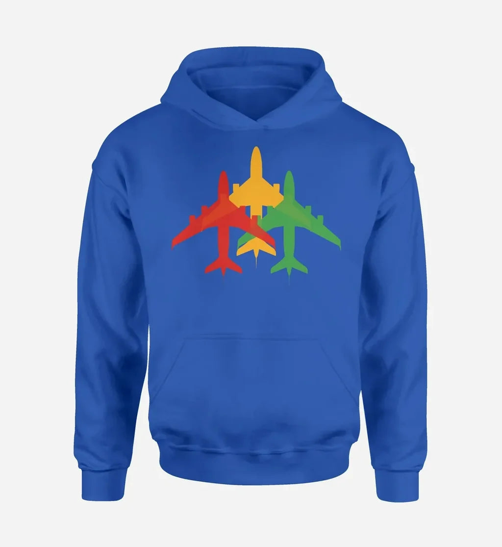 Colourful 3 Airplanes Hoodie - view 2