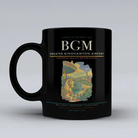 Thumbnail for Greater Binghamton Airport (BGM) airport code design on black ceramic mug