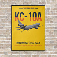 Thumbnail for KC-10A EXTENDER vertical canvas print - framed - yellow background