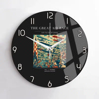 Thumbnail for VINTAGE G4003 - The Great Air Race - Designed Wall Clocks design on black no-frame