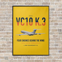 Thumbnail for Vickers VC10 K.3 vertical canvas print - framed - yellow background