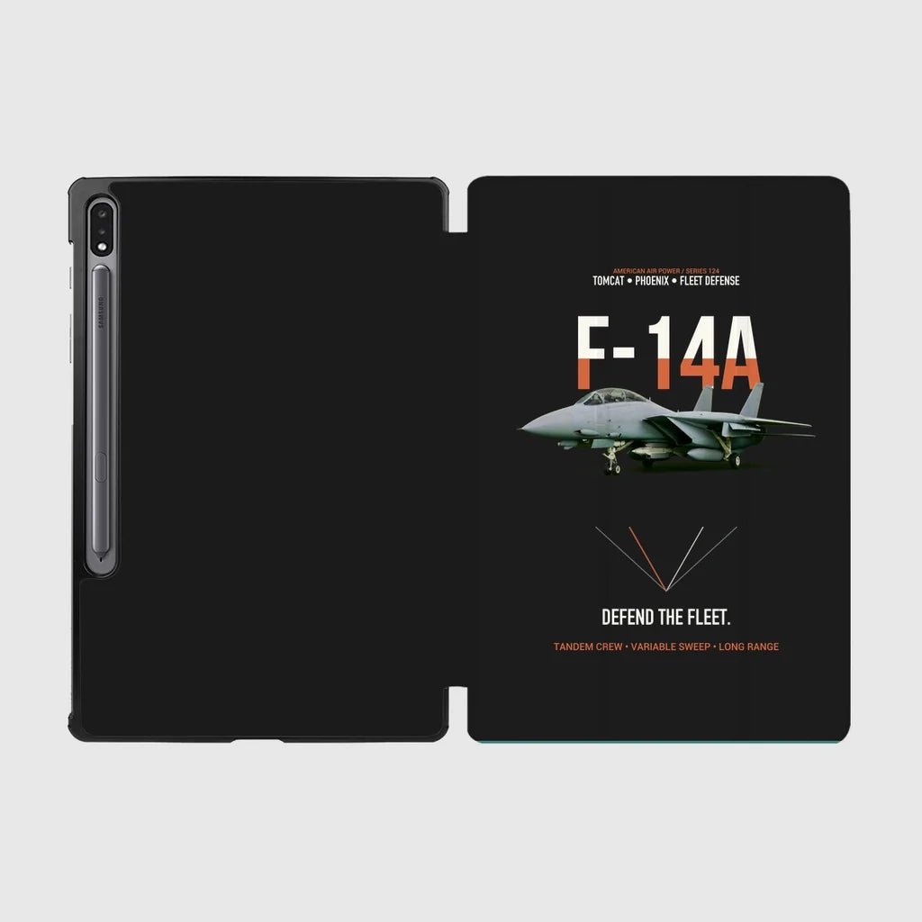 F-14A Tomcat Defend The Fleet design on black samsung tablet tablet case