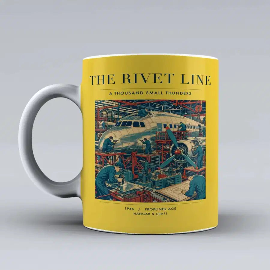 VINTAGE G4170 - The Rivet Line - Ceramic Mug design on yellow