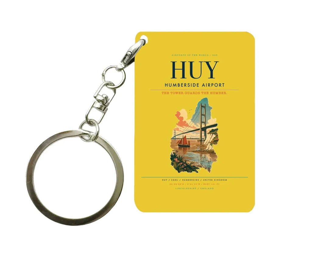 Humberside Airport (HUY) design on yellow key chain