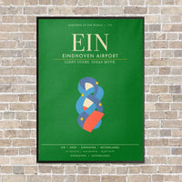 Thumbnail for Eindhoven Airport EIN - Canvas Framed - Green