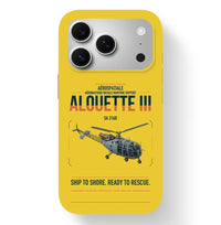Thumbnail for Aérospatiale SA 316B Alouette III design on yellow magsafe iphone case, for iPhone 17 Pro