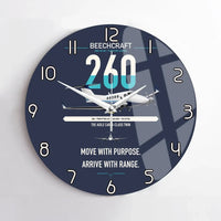 Thumbnail for Beechcraft King Air 260 design on navy blue no frame wall clock