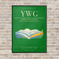Thumbnail for Winnipeg James Armstrong Richardson International Airport YWG - Canvas Framed - Green