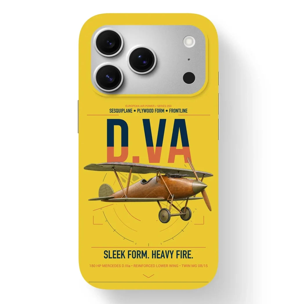 Albatros D.Va design on yellow magsafe iphone case, for iPhone 17 Pro