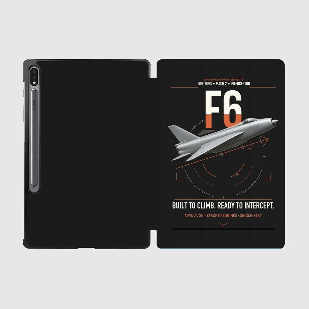 English Electric Lightning F6 design on black samsung tablet tablet case
