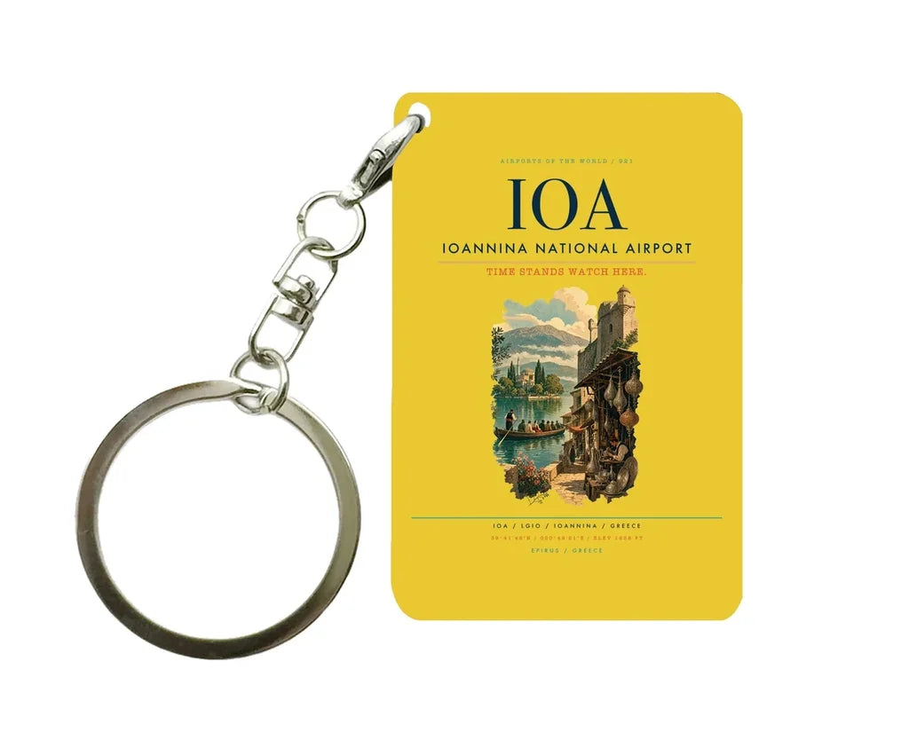 Ioannina National Airport (IOA) design on yellow key chain