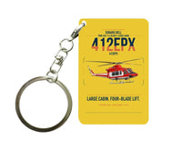 Thumbnail for SUBARU Bell 412EPX design on yellow designed key chain, double-side print