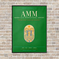 Thumbnail for Queen Alia International Airport AMM - Canvas Framed - Green