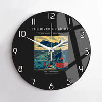 Thumbnail for VINTAGE G4152 - The River Of Lights - Designed Wall Clocks design on black no-frame