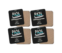 Thumbnail for Piper PA-24-250 Comanche 250 design on black 4 pieces set coaster