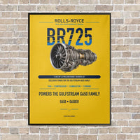 Thumbnail for BR725 vertical canvas print - framed - yellow background