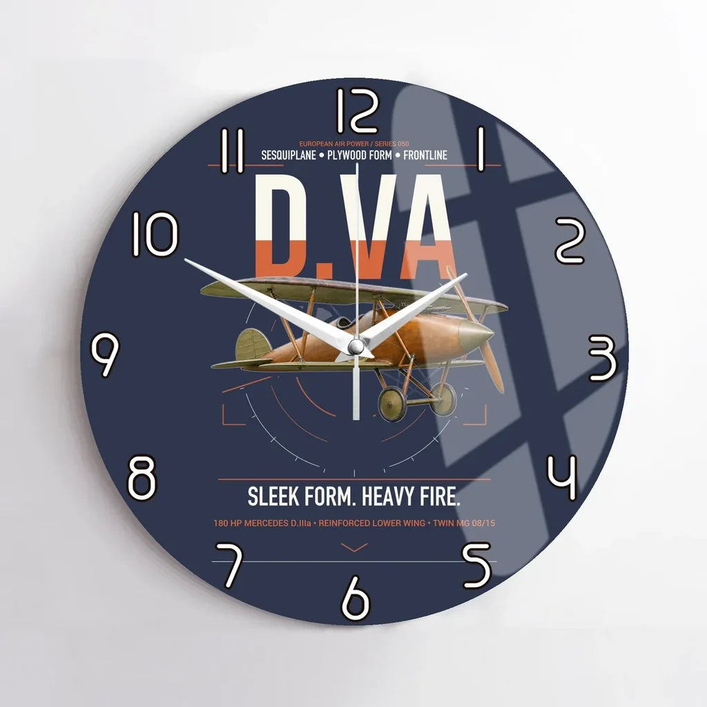 Albatros D.Va design on navy blue no frame wall clock