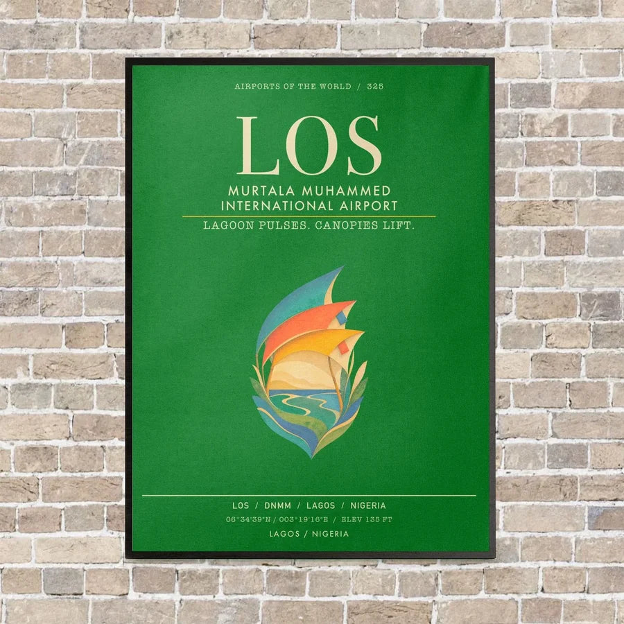 Murtala Muhammed International Airport LOS - Canvas Framed - Green