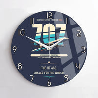 Thumbnail for Boeing 707-320C design on navy blue no frame wall clock
