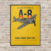 Thumbnail for Focke-Wulf Fw 190A-8 vertical canvas print - framed - yellow background
