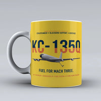 Thumbnail for KC-135Q Blackbird Tanker design on yellow ceramic mug, double-side print