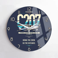 Thumbnail for Cessna T207A Stationair 8 design on navy blue no frame wall clock