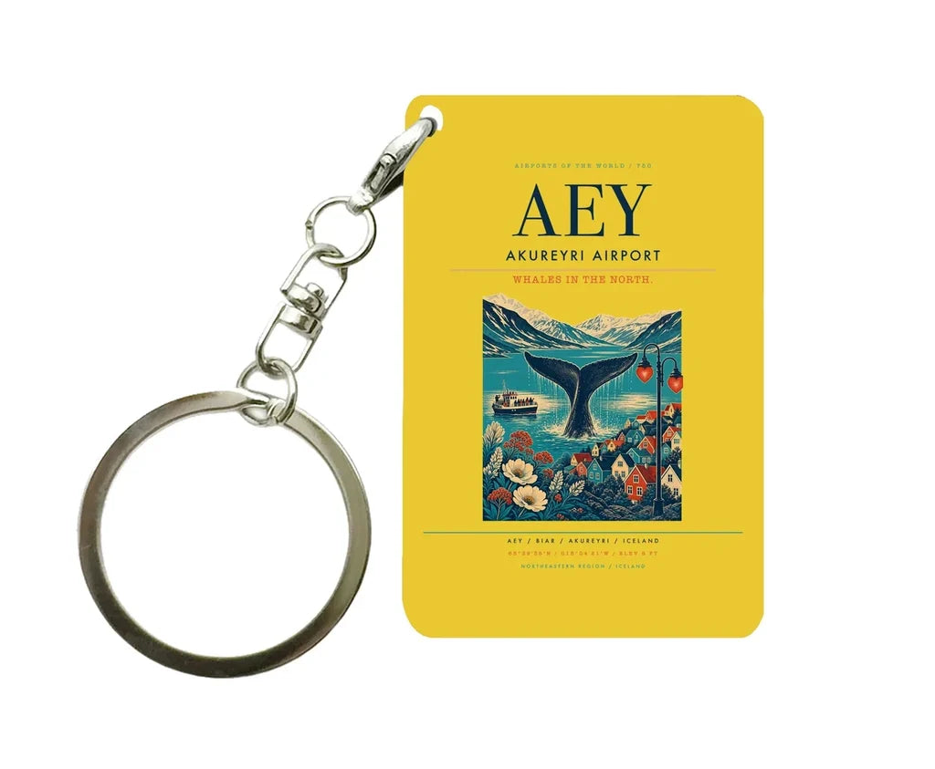 Akureyri Airport (AEY) design on yellow key chain