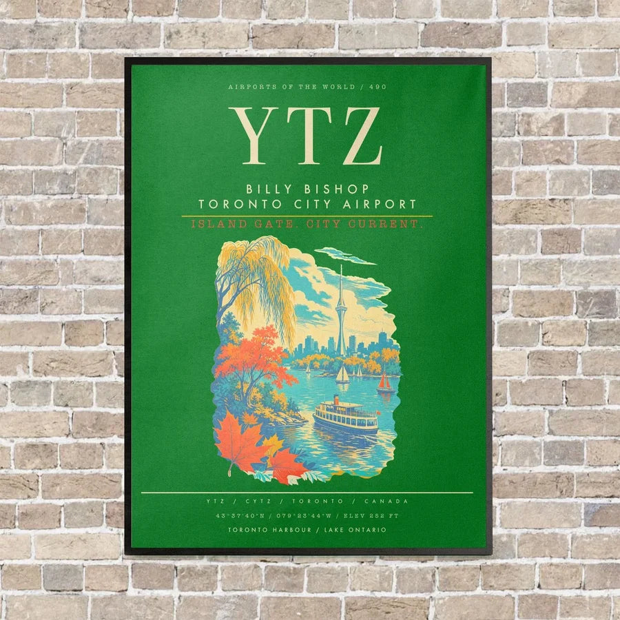 Billy Bishop Toronto City Airport YTZ - Canvas Framed - Green