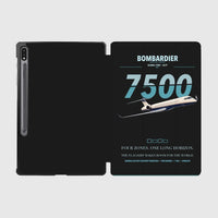 Thumbnail for Bombardier Global 7500 design on black samsung tablet tablet case