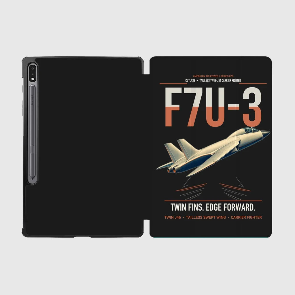 F7U-3 Cutlass design on black samsung tablet tablet case