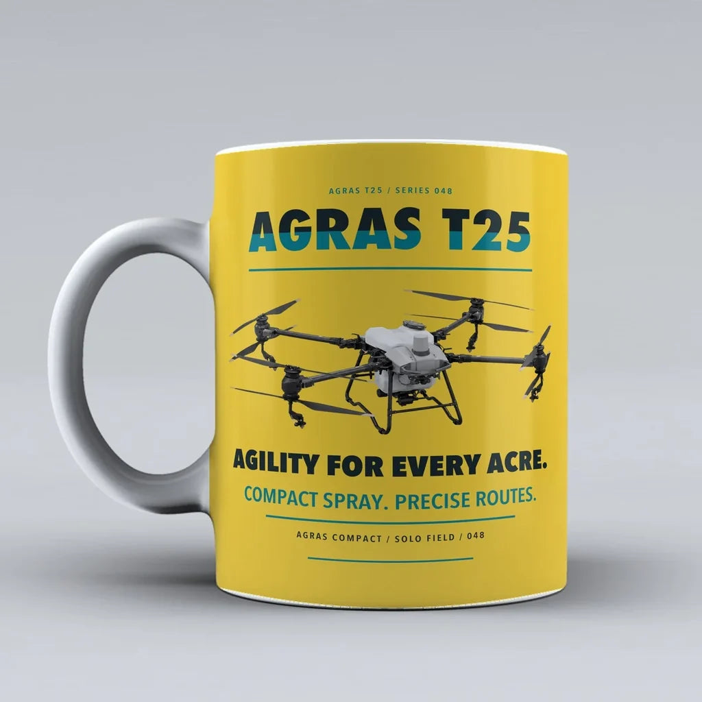 Agras T25 Mug design on yellow dji