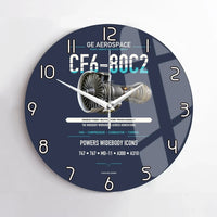 Thumbnail for CF6-80C2 design on navy blue no frame wall clock