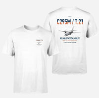 Thumbnail for Airbus C295M T.21 design on white double-side t-shirt, double-side print
