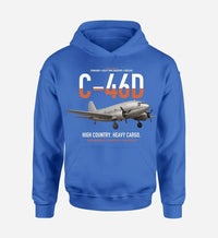 Thumbnail for C-46D Commando design on blue double-side hoodie, single-side print