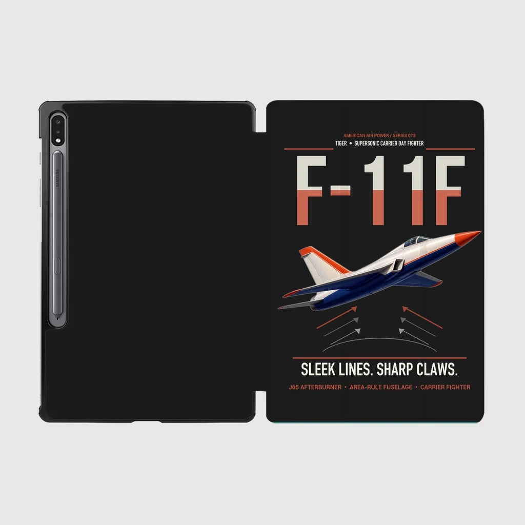 F-11F Tiger design on black samsung tablet tablet case